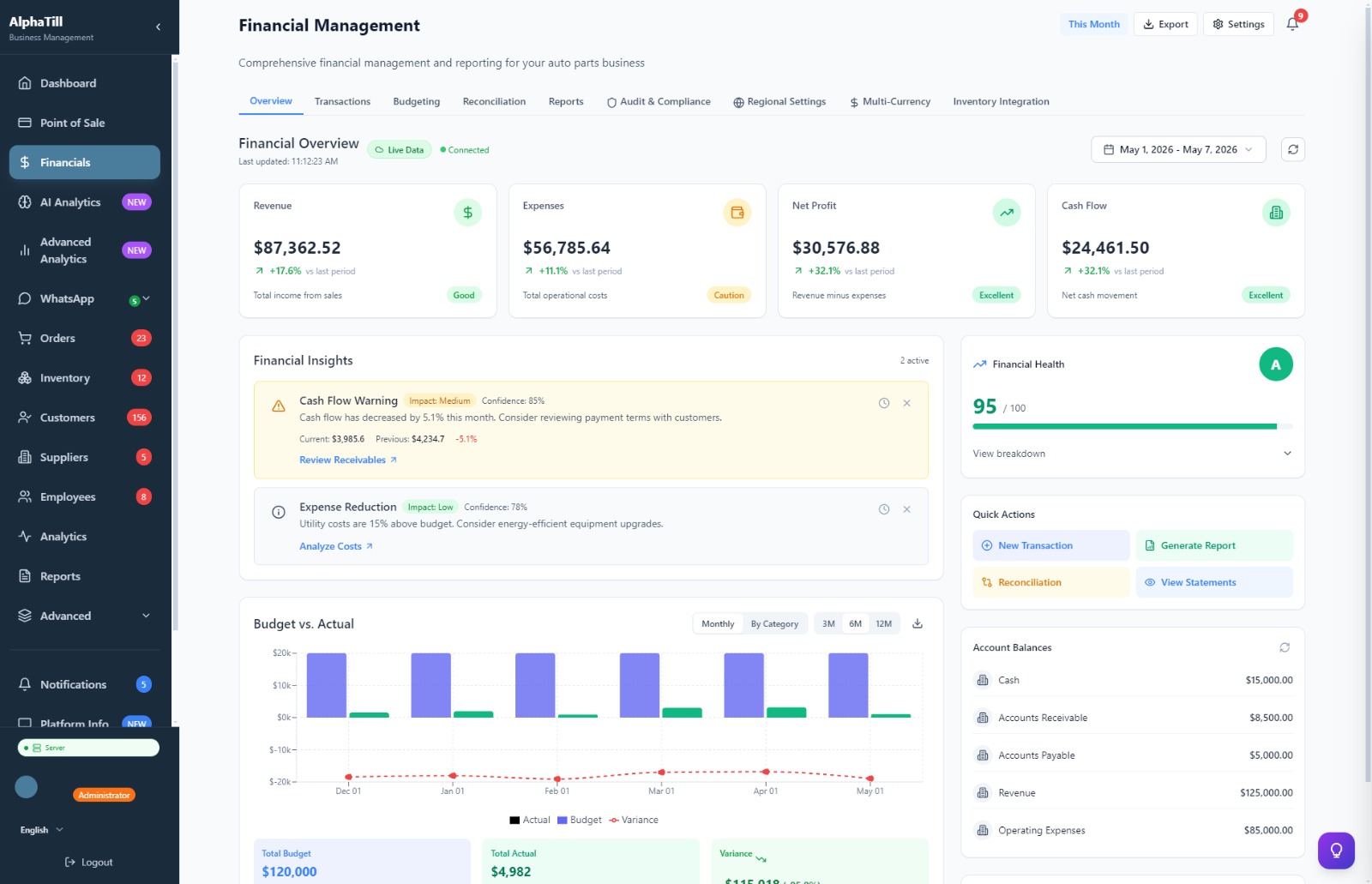 AlphaTill Financial Suite screenshot